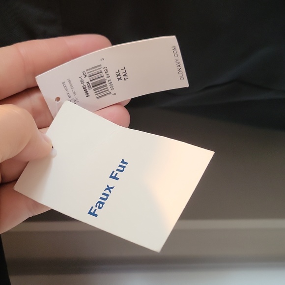 Men's XXL Old Navy Winter Coat Black with Faux Fur - Picture 4 of 4